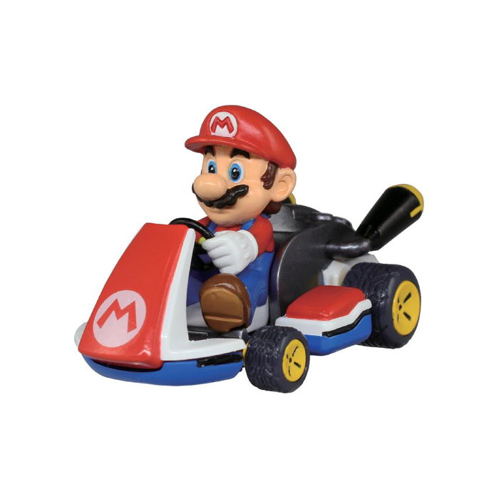 Nintendo Mario Kart Vehículo Retroceso con Mecanismo de Retroceso, Cápsula Sorpresa, Colección de Personajes, Juguete para Carreras, Referencia 30697936