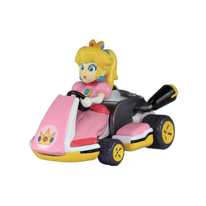 Nintendo Mario Kart Vehículo Retroceso con Mecanismo de Retroceso, Cápsula Sorpresa, Colección de Personajes, Juguete para Carreras, Referencia 30697936