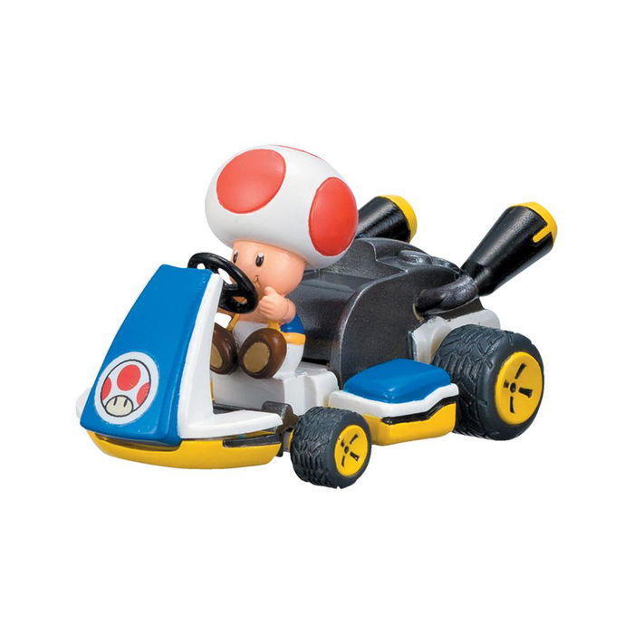 Nintendo Mario Kart Vehículo Retroceso con Mecanismo de Retroceso, Cápsula Sorpresa, Colección de Personajes, Juguete para Carreras, Referencia 30697936