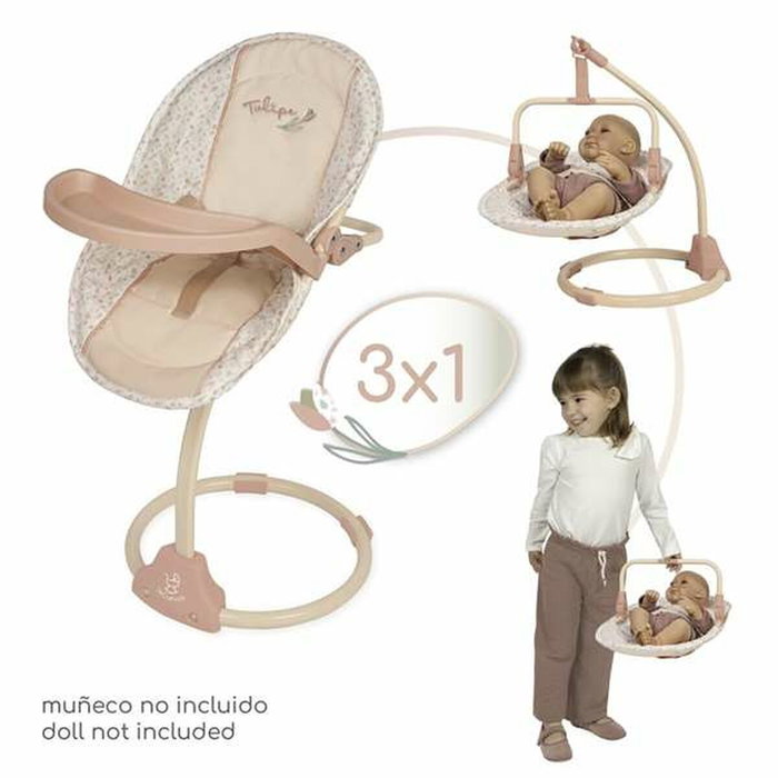 Decuevas Trona Columpio Tulipe 3x1 para muñecas de hasta 50 cm Decuevas Trona Columpio Tulipe 3x1 para muñecas de hasta 50 cm