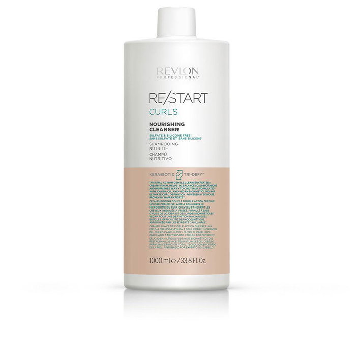 Revlon Restart Curls Nourishing Cleanser 1000ml Champú Limpiador Nutritivo y Definidor de Rizos con Aceite de Jojoba para Cabello Ondulado y Rizado Revlon Restart Curls Nourishing Cleanser 1000ml Champú Limpiador Nutritivo y Definidor de Rizos con Aceite de Jojoba para Cabello Ondulado y Rizado