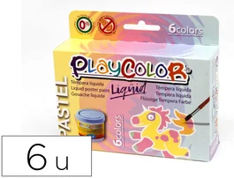Instant Tempera liquida playcolor liquid pastel 40 ml caja 6 unidades colores pastel surtidos