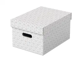 Esselte Caja de almacenaje mediana color blanco 365x265x205 mm Pack de 3 unidades