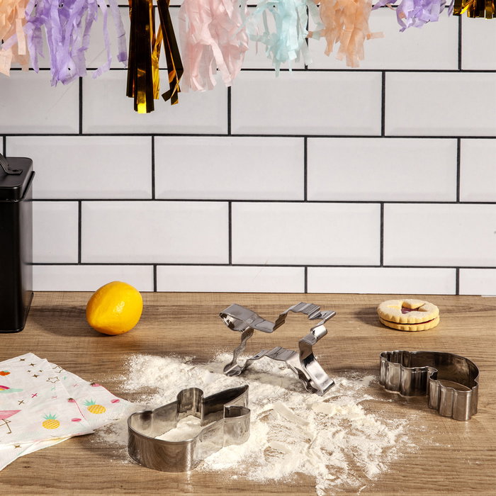 Lily Cook Juego de 3 Cortadores Unicornio, Cabeza de Unicornio y Arco Iris de Acero Inoxidable