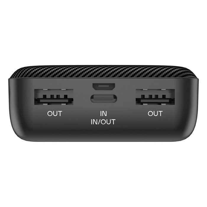 Realpower Powerbank PB-20000 SE 20000mAh Batería Externa con USB-C In/Out, 2 Puertos USB, Cargador Portátil, 5V/2.4A, Batería de Polímero de Litio, Negro