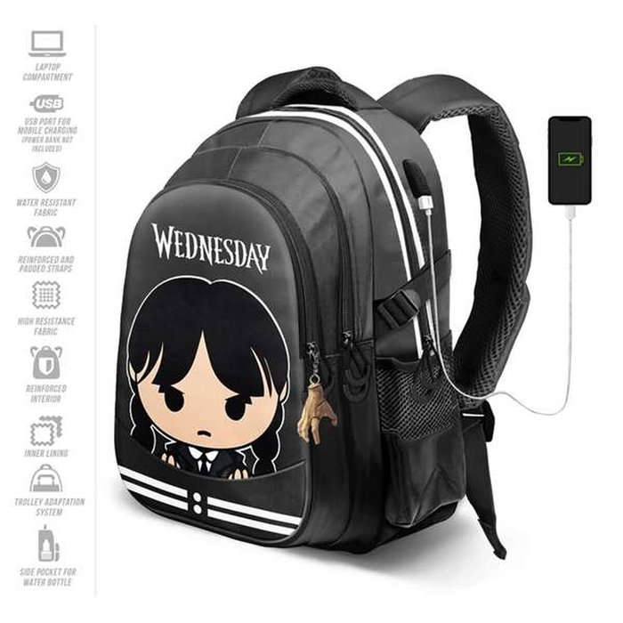 Karactermania Mochila Miércoles Run Plus Fan Cute Gris