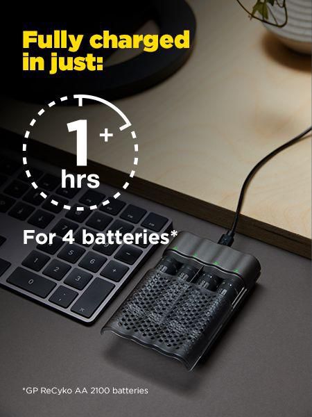 GP ReCyko Pro-Charger Dock incl. 2 x P461 Pro Charger + 8 AA Pro Photoflash Cargador de Baterías