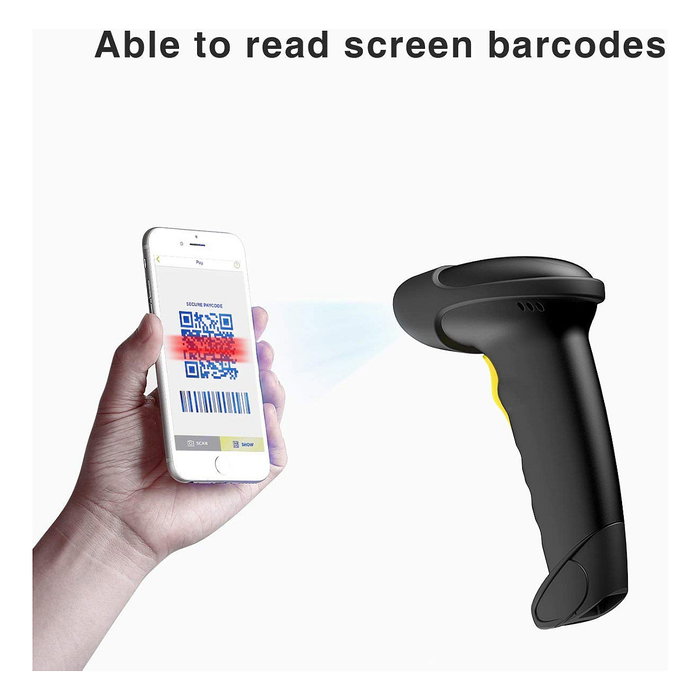 Inateck Lector de Códigos de Barras Portátil 1D/2D BCST-50, Negro, Bluetooth, Compatible con iOS, Android, Windows