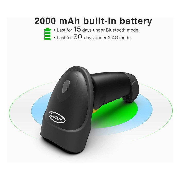 Inateck Lector de Códigos de Barras Portátil 1D/2D BCST-50, Negro, Bluetooth, Compatible con iOS, Android, Windows