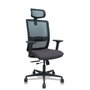 PIQUERAS Y CRESPO Silla de oficina Haches con mecanismo Sincro/Traslack, malla negra y asiento gris oscuro