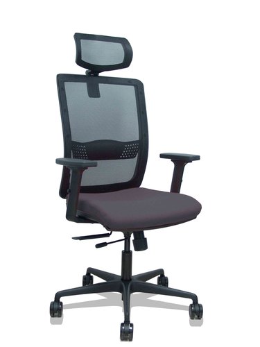 PIQUERAS Y CRESPO Silla de oficina Haches con mecanismo Sincro/Traslack, malla negra y asiento gris oscuro PIQUERAS Y CRESPO Silla de oficina Haches con mecanismo Sincro/Traslack, malla negra y asiento gris oscuro