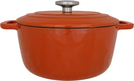 Fontestic Cacerola con tapa Hierro fundido esmaltado Ø24 cm 4,6 L Apta para inducción Resistente al óxido