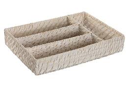DKD Home Decor Cubertero Bambú Ratán Blanco