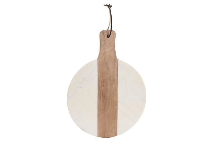 DKD Home Decor Tabla de Cortar Mármol y Acacia Blanco y Natural DKD Home Decor Tabla de Cortar Mármol y Acacia Blanco y Natural