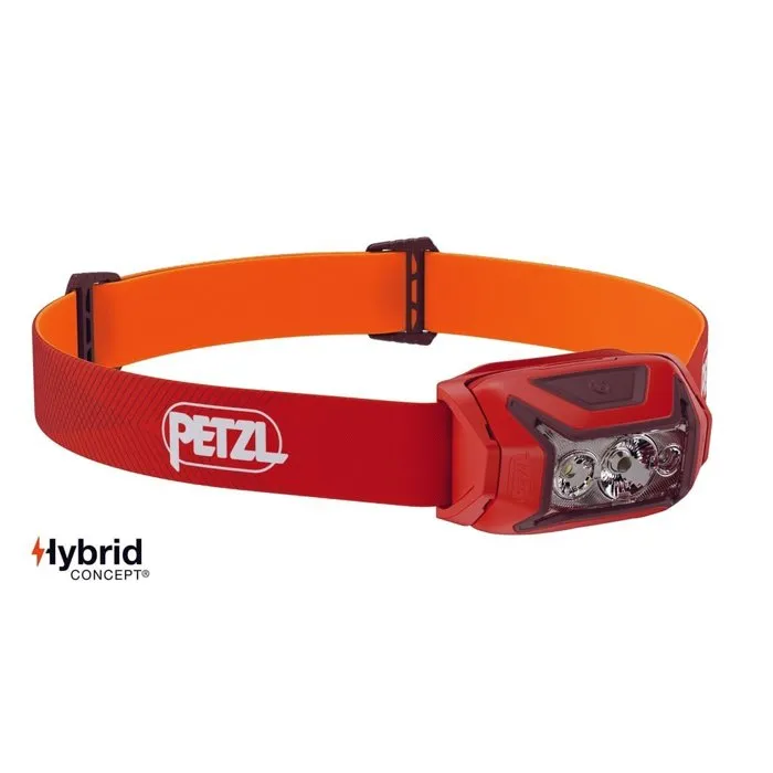 Petzl Actik Linterna con cinta para cabeza, Rojo