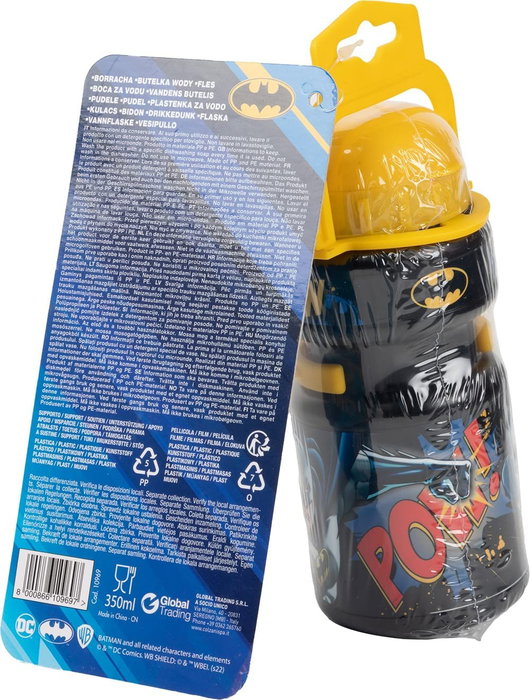 Licensing Botella de agua Batman 350 ml con portabotellas para bicicleta Licensing Botella de agua Batman 350 ml con portabotellas para bicicleta