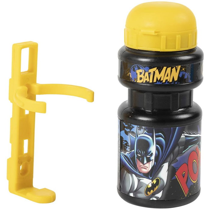 Licensing Botella de agua Batman 350 ml + Portabotellas para bicicleta de niño