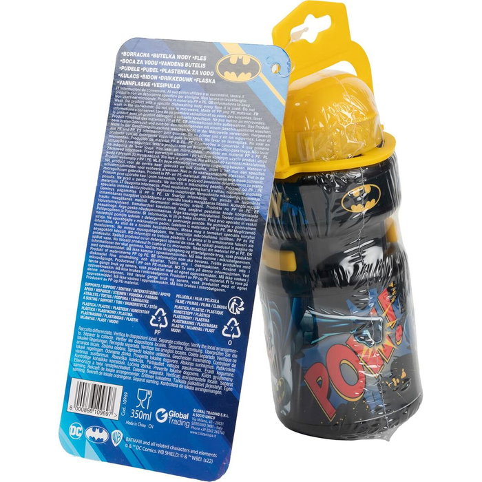 Licensing Botella de agua Batman 350 ml + Portabotellas para bicicleta de niño
