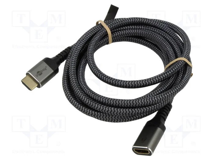 GOOBAY Cable HDMI 2.1 Textil 3m Negro-Gris GOOBAY Cable HDMI 2.1 Textil 3m Negro-Gris
