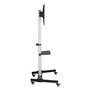Equip 650630 Carro soporte de suelo para TV 37-86 pulgadas, ajustable 120-160 cm, 50 kg, VESA 600x400, inclinación y rotación, ruedas, color plata