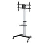 Equip 650630 Carro soporte de suelo para TV 37-86 pulgadas, ajustable 120-160 cm, 50 kg, VESA 600x400, inclinación y rotación, ruedas, color plata