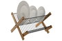 DKD Home Decor Escurreplatos de Bambú y Metal Negro 39,5x38x27 cm