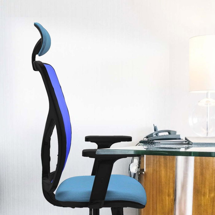 PIQUERAS Y CRESPO Silla de oficina Motilla con mecanismo Sincro, Gris claro y Azul PIQUERAS Y CRESPO Silla de oficina Motilla con mecanismo Sincro, Gris claro y Azul
