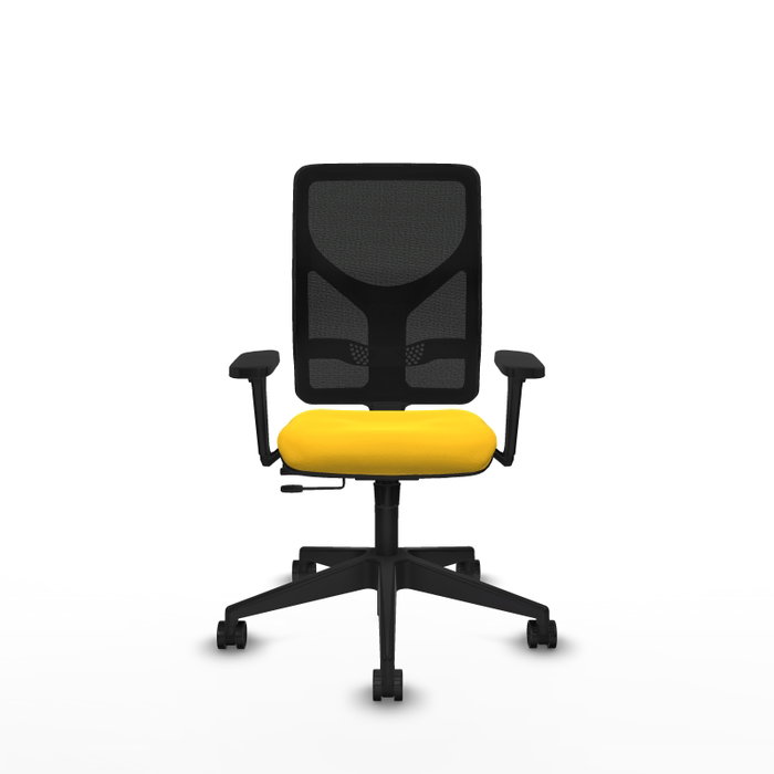 PIQUERAS Y CRESPO Silla de oficina Motilla con mecanismo Sincro/Traslack, Amarillo y Negro