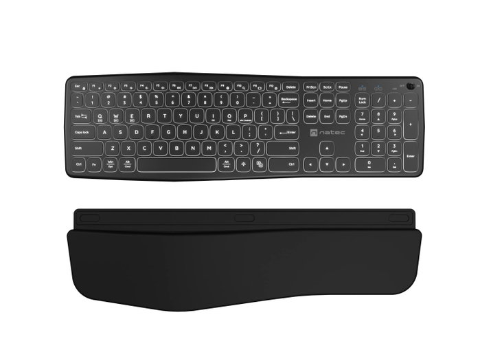 Natec Porifera Teclado Inalámbrico Retroiluminado Bluetooth 5.0 + USB 2.4GHz QWERTY Español Negro