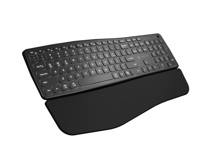 Natec Porifera Teclado Inalámbrico Retroiluminado Bluetooth 5.0 + USB 2.4GHz QWERTY Español Negro