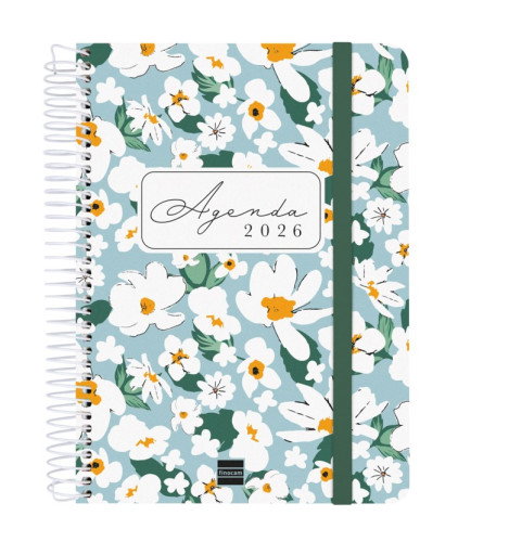 Finocam Agenda 16 meses Septiembre 2025-Diciembre 2026 E10-155X212 Semana Vista Horizontal Verde