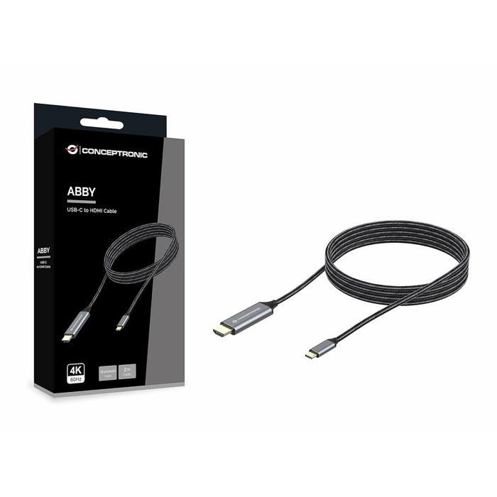 Conceptronic Adaptador USB-C a HDMI 4K/60Hz 2M Gris