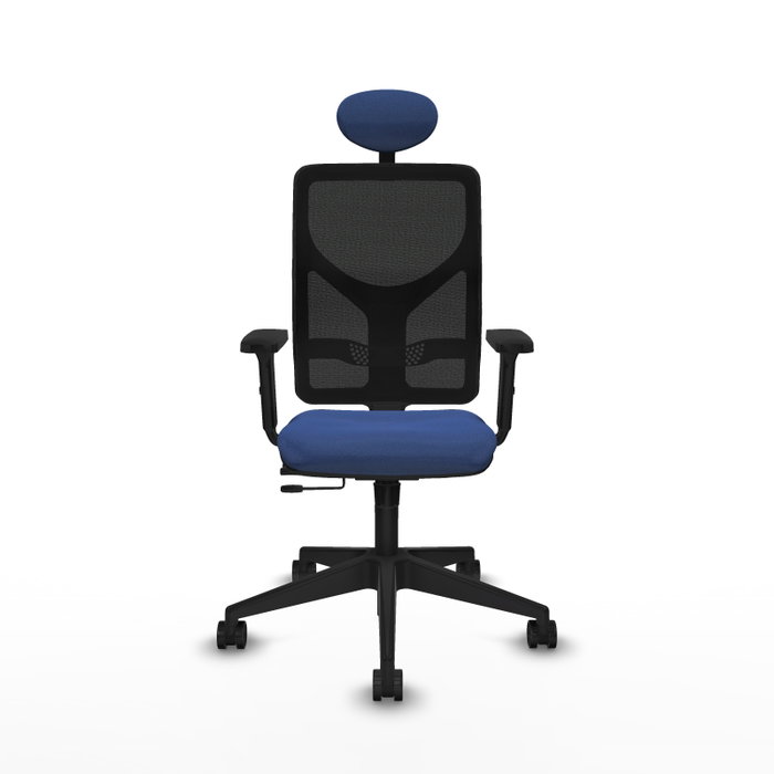PIQUERAS Y CRESPO Silla de oficina Motilla con mecanismo Sincro/Traslack, Azul marino y Negro