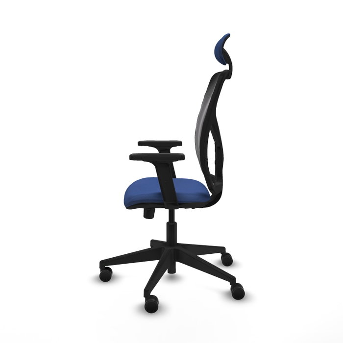 PIQUERAS Y CRESPO Silla de oficina Motilla con mecanismo Sincro/Traslack, Azul marino y Negro