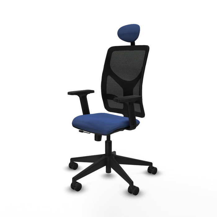 PIQUERAS Y CRESPO Silla de oficina Motilla con mecanismo Sincro/Traslack, Azul marino y Negro