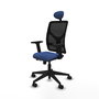 PIQUERAS Y CRESPO Silla de oficina Motilla con mecanismo Sincro/Traslack, Azul marino y Negro