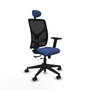 PIQUERAS Y CRESPO Silla de oficina Motilla con mecanismo Sincro/Traslack, Azul marino y Negro