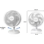 Oceanic Ventilador de mesa 35W 30,5cm 3 velocidades oscilante blanco