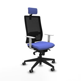 PIQUERAS Y CRESPO Silla de oficina Horna con mecanismo Sincro, Azul claro y Negro