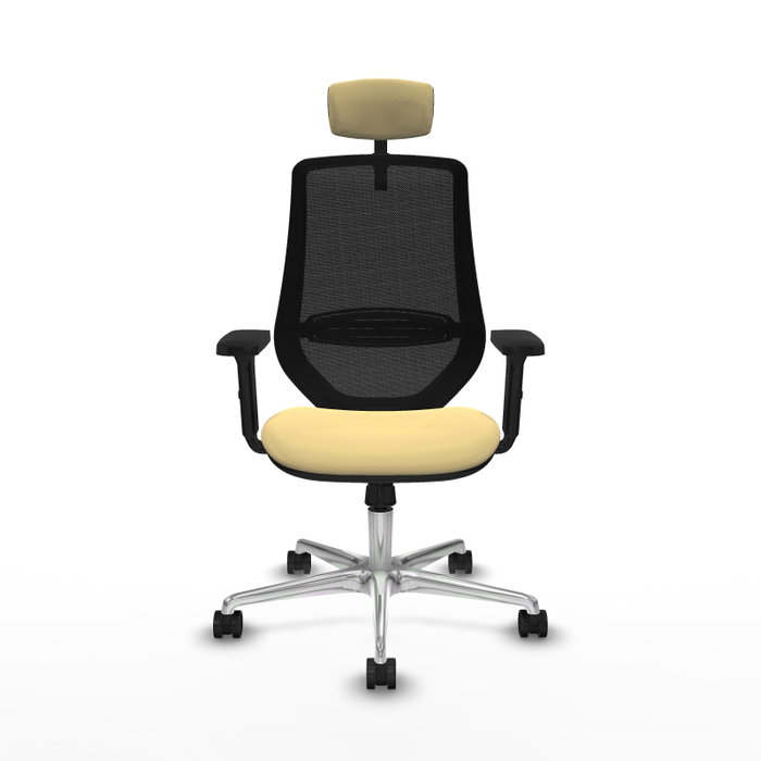 PIQUERAS Y CRESPO Silla de oficina Mardos con mecanismo Sincro, Crema y Negro