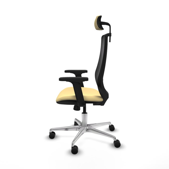 PIQUERAS Y CRESPO Silla de oficina Mardos con mecanismo Sincro, Crema y Negro