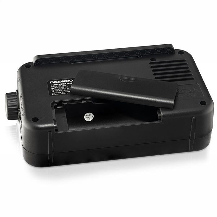 DAEWOO Radio Portátil AC/DC con Altavoz, Entrada Jack y Asa - Funciona también con Pilas