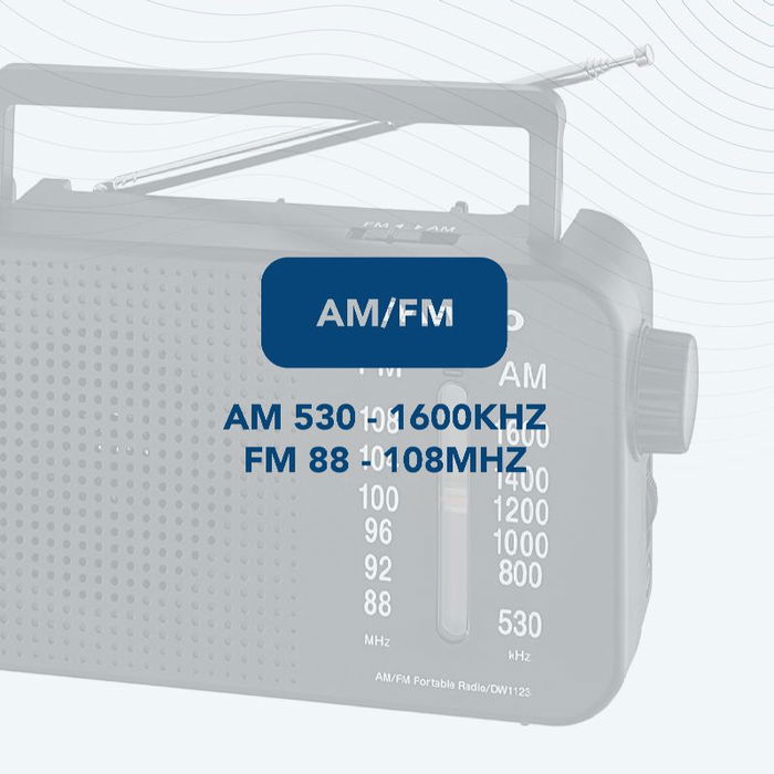 DAEWOO Radio Portátil AC/DC con Altavoz, Entrada Jack y Asa - Funciona también con Pilas