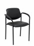 Piqueras y Crespo Silla fija Styl con brazos y tapicería de similpiel negro