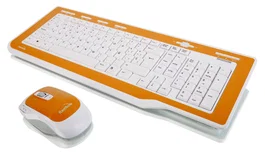 Rainbow RBW Butterfly Kit Teclado y Mouse Inalámbrico RF 2.4 GHz para Escritorio, Teclado con 16 Teclas de Acceso Directo, Mouse Óptico 500/1000 DPI, Baterías Incluidas