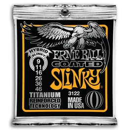 Ernie Ball Juego Cuerdas Eléctrica S. Coated Titanium Hybrid 9-46