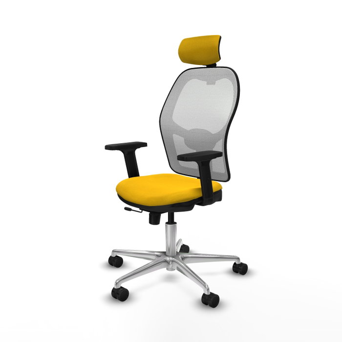 PIQUERAS Y CRESPO Silla de oficina Jorquera con mecanismo Sincro/Traslack, Amarillo y Blanco PIQUERAS Y CRESPO Silla de oficina Jorquera con mecanismo Sincro/Traslack, Amarillo y Blanco