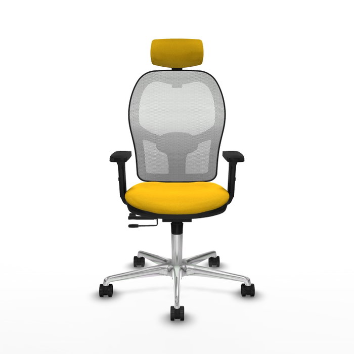PIQUERAS Y CRESPO Silla de oficina Jorquera con mecanismo Sincro/Traslack, Amarillo y Blanco PIQUERAS Y CRESPO Silla de oficina Jorquera con mecanismo Sincro/Traslack, Amarillo y Blanco