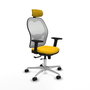 PIQUERAS Y CRESPO Silla de oficina Jorquera con mecanismo Sincro/Traslack, Amarillo y Blanco