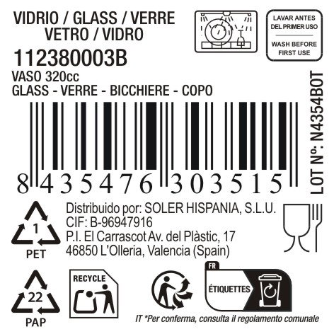 La Mediterranea Vaso Tirso Lines 320ml